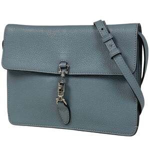 Gucci New Jackie Line Shoulder Bag, Crossbody Leather, Light Blue, 364435, Wo...
